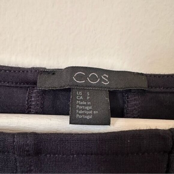 COS Women's Peplum Long Sleeve Top Size S Navy Blue - Picture 3 of 3
